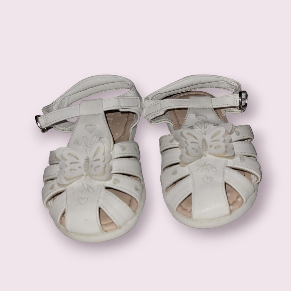 Sugar Butterfly Sandals Girl's size 10 Baby Toddler White